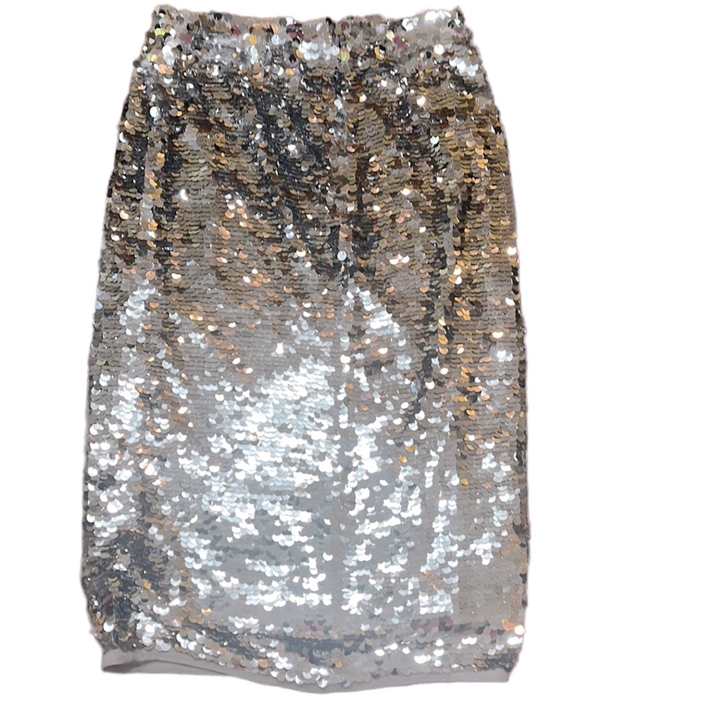 Halogen Silver Sequined Skirt SP - Picture 3 of 11